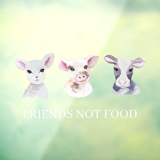 Modernes Schaufenster Vegan | Freunde ohne Nahrung Fensteraufkleber (Blatt 3)