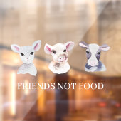 Modernes Schaufenster Vegan | Freunde ohne Nahrung Fensteraufkleber (Blatt 2)