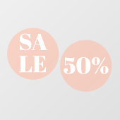 Modernes Schaufenster Verkauf Pastellrosa Fensteraufkleber (Blatt)