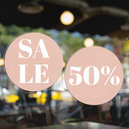 Modernes Schaufenster Verkauf Pastellrosa Fensteraufkleber