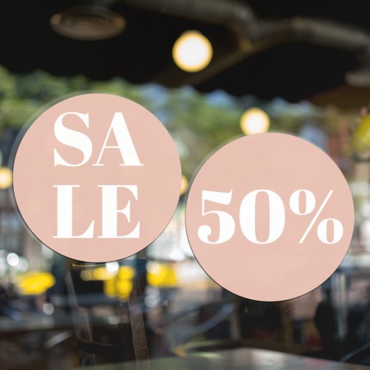 Modernes Schaufenster Verkauf Pastellrosa Fensteraufkleber