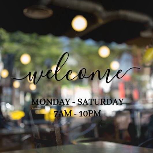 Modernes Schaufenster Willkommen Fensteraufkleber