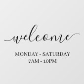 Modernes Schaufenster Willkommen Fensteraufkleber (Blatt)