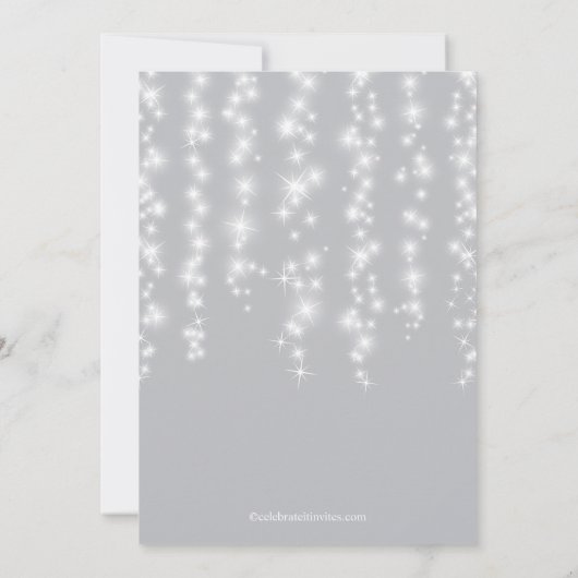 Modernes Schein-Silber-16. Einladung (Rückseite)