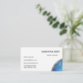 Modernes, schick Blau und Weiß Visitenkarte (Stehend Vorderseite)