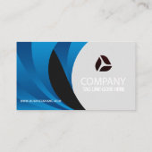Modernes, schick Blau und Weiß Visitenkarte (Rückseite)