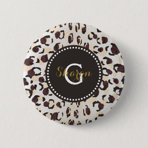 Modernes, schick-braunes Muster Button