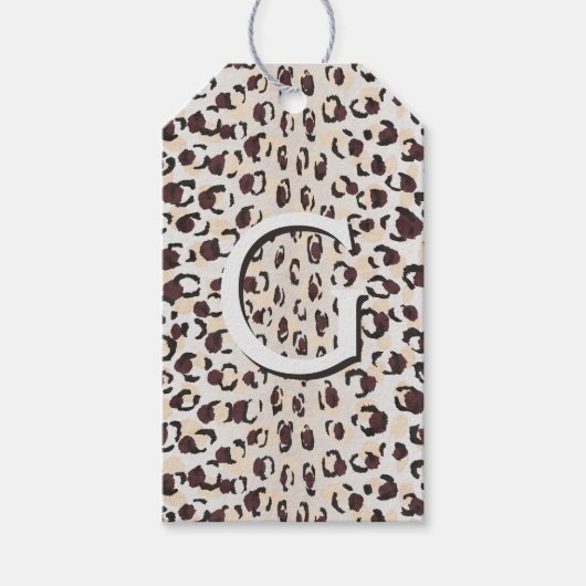 Modernes, schick-braunes Muster Geschenkanhänger (Vorderseite)