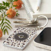 Modernes, schick-braunes Muster Schlüsselanhänger (Vorderseite rechts)