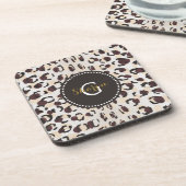 Modernes, schick-braunes Muster Untersetzer (Linke Seite)