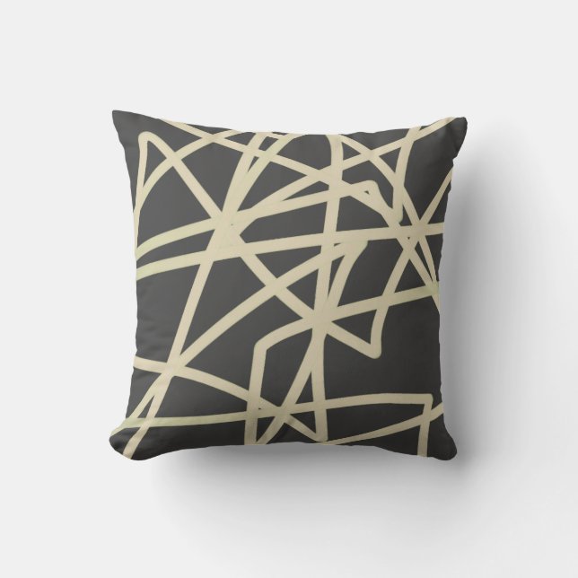 modernes, schick gekämmtes abstraktes Muster Kissen (Vorderseite)