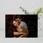 Modernes, schick gestaltetes minimalistisches Foto Folieneinladung (Stehend vorne)