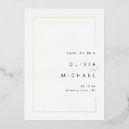 Modernes, schick gestaltetes minimalistisches Foto Folieneinladung