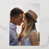 Modernes, schick gestaltetes minimalistisches Foto Folieneinladung (Rückseite)