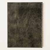 Modernes, schick graues Lederskript schwarz Monogr Planer (Rückseite)