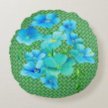 Modernes, schick grünes Muster blaues Lilien-Kisse