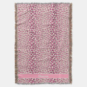 Modernes, schick rosa Geäthermuster-Monogramm Decke (Vorderseite Vertikal)