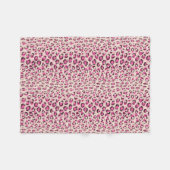 Modernes, schick rosa Geäthermuster-Monogramm Fleecedecke (Vorderseite (Horizontal))