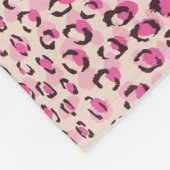 Modernes, schick rosa Geäthermuster-Monogramm Fleecedecke (Ecke)