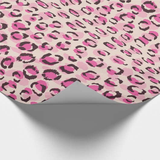 Modernes, schick rosa Geäthermuster-Monogramm Geschenkpapier (Ecke)