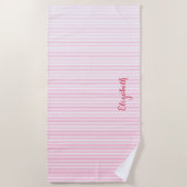 Modernes, schick rosa Mit Monogramm Schwimmbad Strandtuch (Vorderseite)