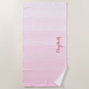 Modernes, schick rosa Mit Monogramm Schwimmbad Strandtuch