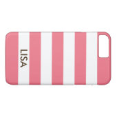 Modernes, schick rosa und weißes Streifen Goldenes Case-Mate iPhone Hülle (Rückseite (Horizontal))