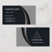 Modernes, schick schwarz und grau visitenkarte (Vorne/Hinten)