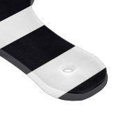 Modernes, schick schwarz-weiß gestreiftes Paddel Schneidebrett (Ecke)