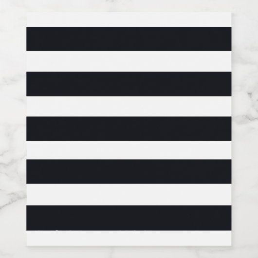Modernes, schick schwarz-weiß gestreiftes Weinlabe Weinetikett (Einzelnes Label)