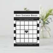 Modernes, schicke Black & White Baby Dusche Bingo Einladung (Stehend Vorderseite)
