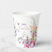 Modernes, schicke Brautparty für wild lebende Blum Pappbecher (Rückseite)