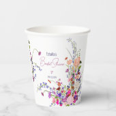 Modernes, schicke Brautparty für wild lebende Blum Pappbecher (Vorderseite)