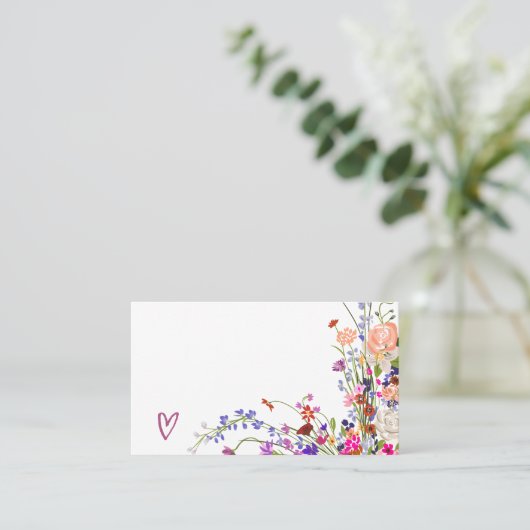 Modernes, schicke Brautparty für wild lebende Blum Platzkarte (Stehend Vorderseite)