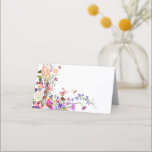 Modernes, schicke Brautparty für wild lebende Blum Platzkarte<br><div class="desc">Unsere schicke Boho Elegante moderne Sommer-Blume Illustration mit hübscher wilder Blume und Pinsel-Drehbuch Bridal-Platzkarte oder Nahrungs-Info-Karte mit einer modernen Kalligraphie Typografie mit Rot,  lila,  Rosa,  Terracotta Blume ist perfekt für Ihr Brautparty.</div>