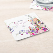 Modernes, schicke Brautparty für wild lebende Blum Rechteckiger Pappuntersetzer (angewinkelt)