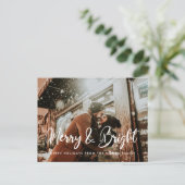 Modernes, schicke, fröhliches und helles Weihnacht Postkarte (Stehend Vorderseite)