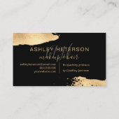 Modernes, schicke Goldfolie Pinselstrich-Monogramm Visitenkarte (Rückseite)