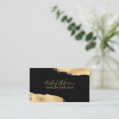 Modernes, schicke Goldfolie Pinselstrich-Monogramm Visitenkarte (Stehend Vorderseite)