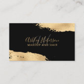 Modernes, schicke Goldfolie Pinselstrich-Monogramm Visitenkarte (Vorderseite)