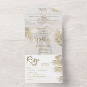 Modernes, schicke Goldpalme tropisches Foto All In One Einladung (Innen Boden)