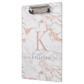 Modernes, schicke Marmormonographie Rose Gold Foil Klemmbrett (Links)