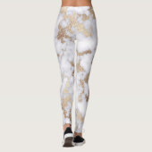 Modernes, schicke Muster aus weißem Goldfolie Leggings (Rückseite)