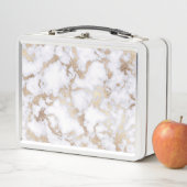 Modernes, schicke Muster aus weißem Goldfolie Metall Brotdose (Beispiel)