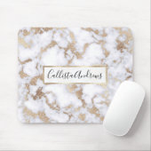 Modernes, schicke Muster aus weißem Goldfolie Mousepad (Mit Mouse)