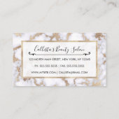 Modernes, schicke Muster aus weißem Goldfolie Treuekarte (Rückseite)