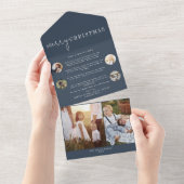 Modernes schicke Navy Blue Frohe Weihnachts-Multi- All In One Einladung (Abreißen)