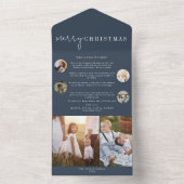 Modernes schicke Navy Blue Frohe Weihnachts-Multi- All In One Einladung (Innen Boden)