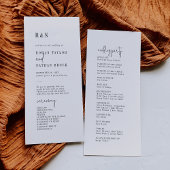 Modernes, schicke Schwarz-Weiß-Flach-Hochzeitsprog Programm