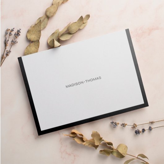 Modernes, schicke schwarze Border-Geschirr Mitteilungskarte